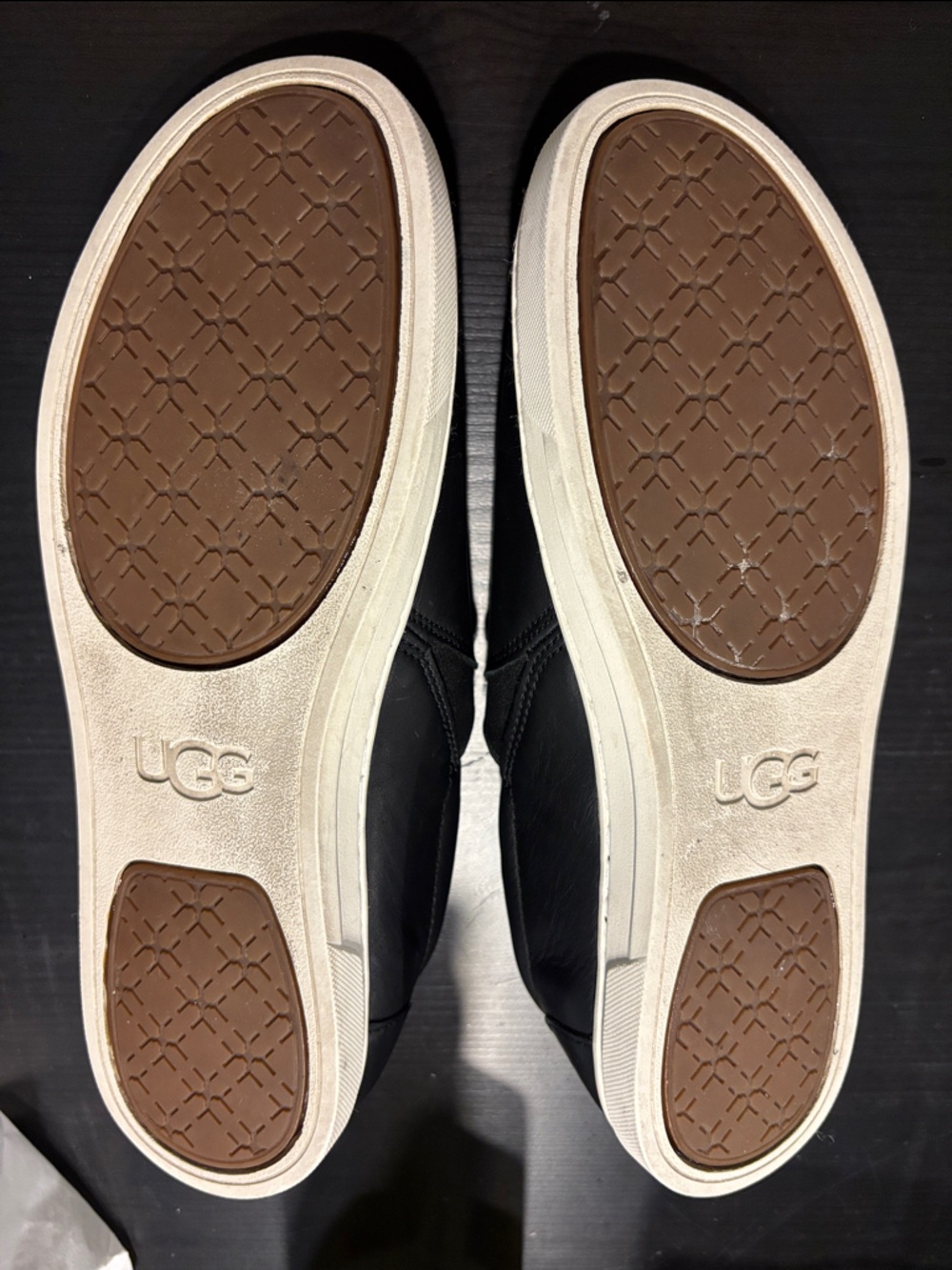 UGG Women’s Slip-On Leather Sneakers - Black - Size 8 - Picture 6 of 7